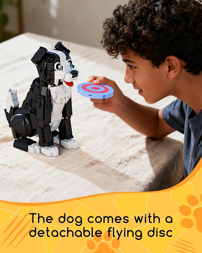 3 in 1 Animal Tuxedo Cat Building Set - Animal Figurines with 3 Building Options into Cat, Dog, or Rabbit - Learning Toy, Birthday Gift for Kids, Girls & Boys Ages 6+