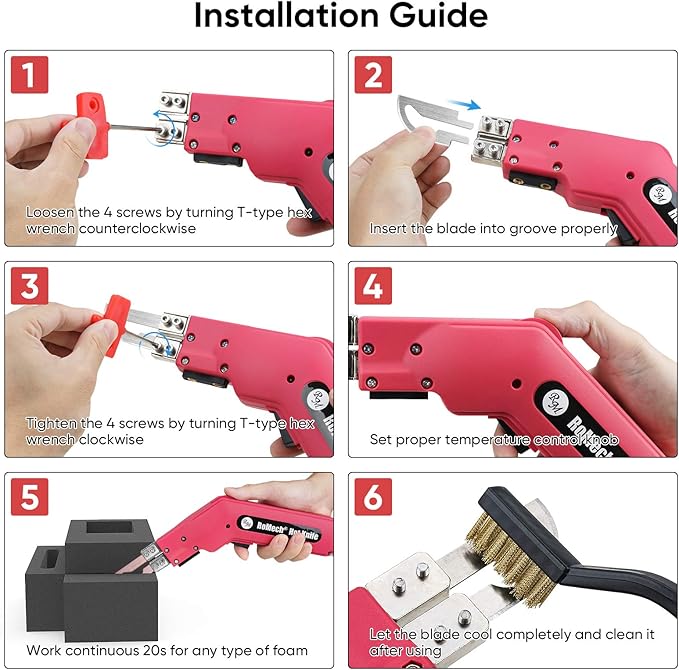 ROMECH Foam Cutter Pro Electric Hot Knife, 100W Styrofoam Cutting Tool Kit- with Heavy-duty Case Blades & Accessories RM-008 (100W)