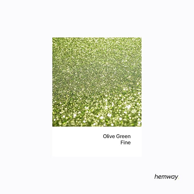 Hemway Glitter Grout Additive add Sparkle to Mosaic Tiles, Bathrooms, Wet Rooms, Kitchens, Tiled Based Rooms and Cement Based Grouts 100g / 3.5oz - Olive Green