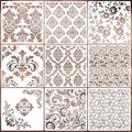 Damask Stencils for Walls 12inch Damask Stencil Large Texture Stencils for Painting on Wood Furniture Canvas Paper Fabric