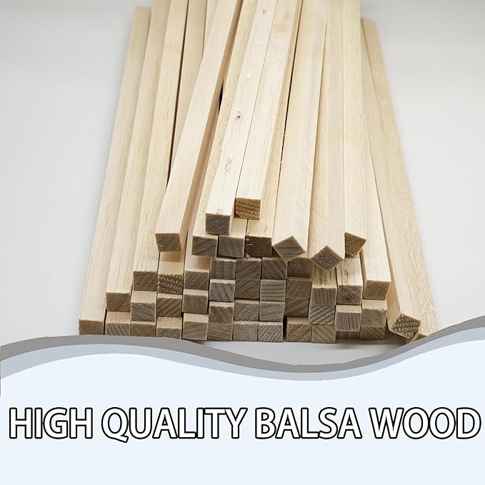 60pcs Dowel Rods 3/8 x 3/8 x 12 inch, Square Wood for Crafts & Model Making (3/8"x12"-60pcs)