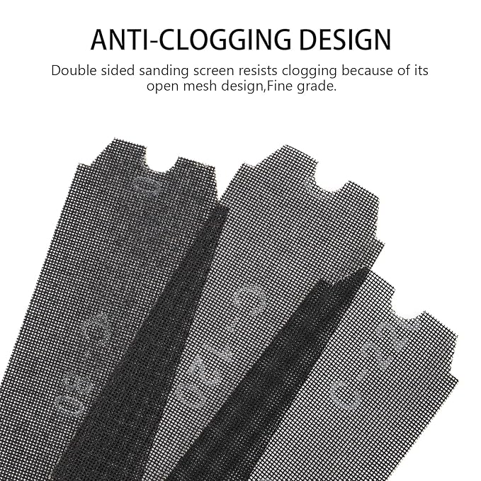 SCOTTCHEN Drywall Sanding Screen Mesh Sheet 4-3/16" x 11-1/4" Grit #80,120,220-18pcs