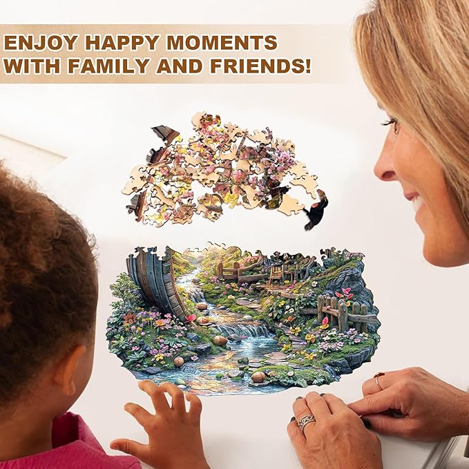 Wooden Puzzles for Adults, Spring Flower Wooden Jigsaw Puzzle for Adults, 280 Piece Unique Animal Shape Wood Puzzles Adult, Birthday Party Gifts for Friends & Family Game Home Decor (L-13.4 * 13.1in)
