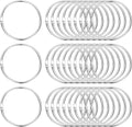 PATIKIL 2.2" x 2.4" Loose Leaf Binder Rings, 30 Pcs Metal Book Rings Nickel Keychain Ring for Paper Index Cards Flash Card Notebook Rings Office Home Book Binder, Silver Tone