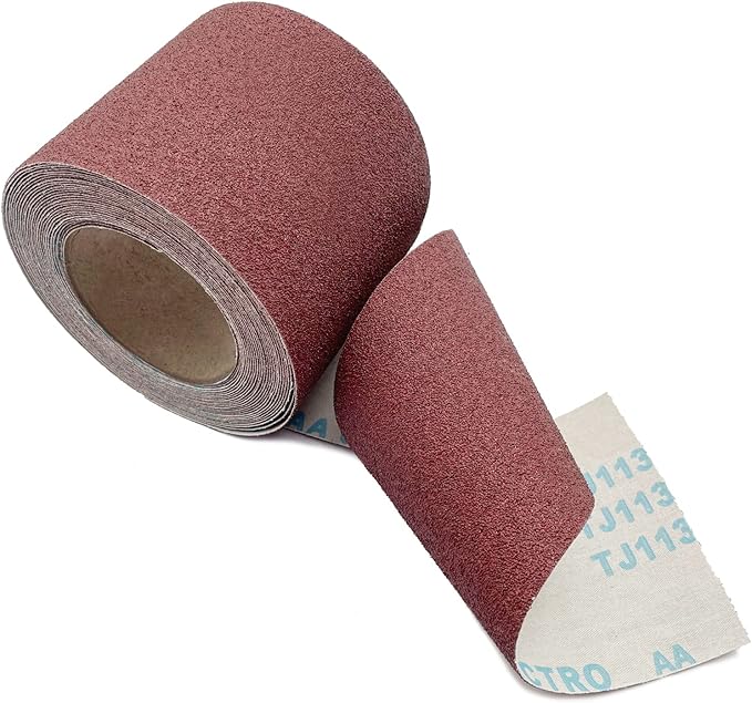 60 Grit Emery Cloth Roll, 4.5 Inch Wide 32.8 Ft Long (Equals 1/4 Sheet Sandpaper 71 Pcs) Abrasive Sandpaper Rolls for Metal Automotive Wood Furniture Sanding Paper Drum Palm Sander (60 Grit)