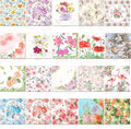 Crtiin 20 Pack Assorted Floral Napkins for Decoupage Toilet Napkins Flower Cocktail Decorative Paper for Birthday Party Beautiful Gorgeous, 20 Styles Each 6.5 inches(Style 3)