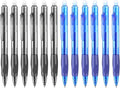 Aozora Erasable Pens Click Fine Point 0.7 mm Retractable Erasable Gel Pens for Completing Sudoku and Crossword Puzzles 12 Pack (Black＆Blue)