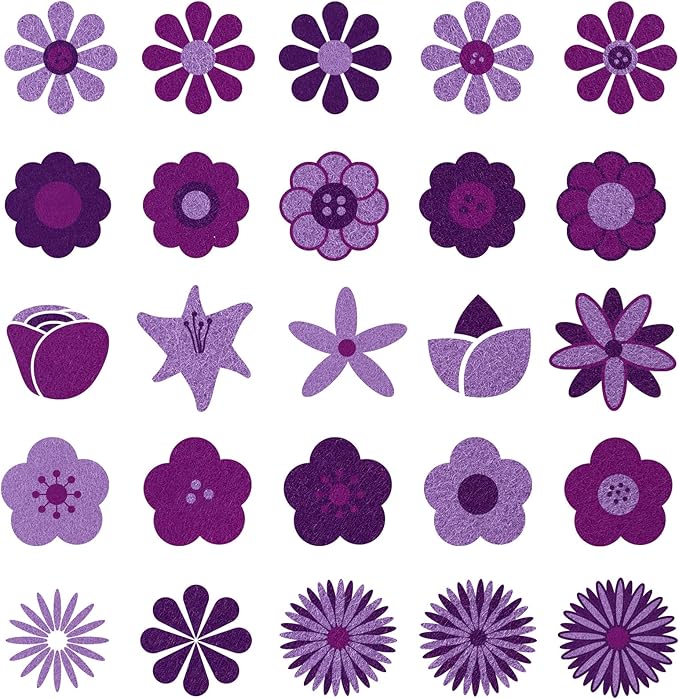 Whaline 18Pcs Felt Fabric Sheets Soft Thick Assorted Purple Craft Felt Pack for DIY Craft Sewing Patchwork Art Projects, 3 Colors, 7.9 x 11.8 Inch