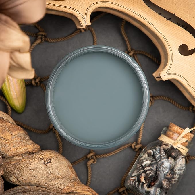 Dixie Belle Paint Company Chalk Finish Furniture Paint - Stormy Seas (32oz) - Matte Blue Gray Chic Chalk Mineral DIY Furniture Paint