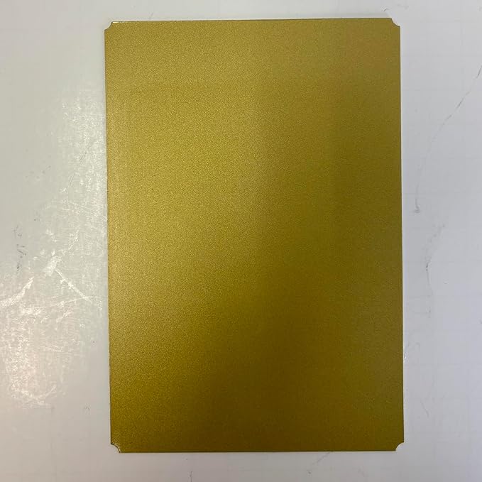 Blank Metal Plates for Laser Engraving - 4 Pack | Aluminum Sheets 0.020" Thick | CO2, Diode, Fiber Laser Compatible | Multiple Sizes & Colors (Gold (engraves black), 2x8.25 inch)