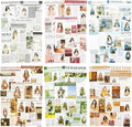 6Pcs Girl Sticker Book Set, Pre-Cut Scrapbook Kits for Journal Supplies DIY Crafting Planner, with Organizer