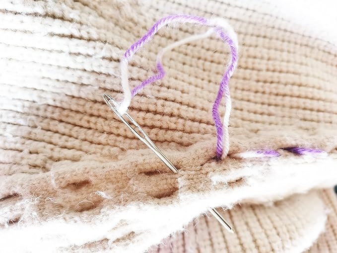JOSDIOX 150 Pieces Knitting Crochet Locking Stitch Markers and 3 Big Eye Needles Stitch Needle Clip Counter 10 Colors (Color Ship Randomly)