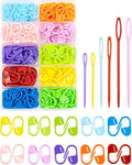 FIVEIZERO 200 Pcs Stitch Markers 10 Color Knitting Markers Crochet Hook and Needle Clip, Sewing Needles with Plastic Eyelets, Colorful Crochet and Needle Markers for DIY and Craft Sewing