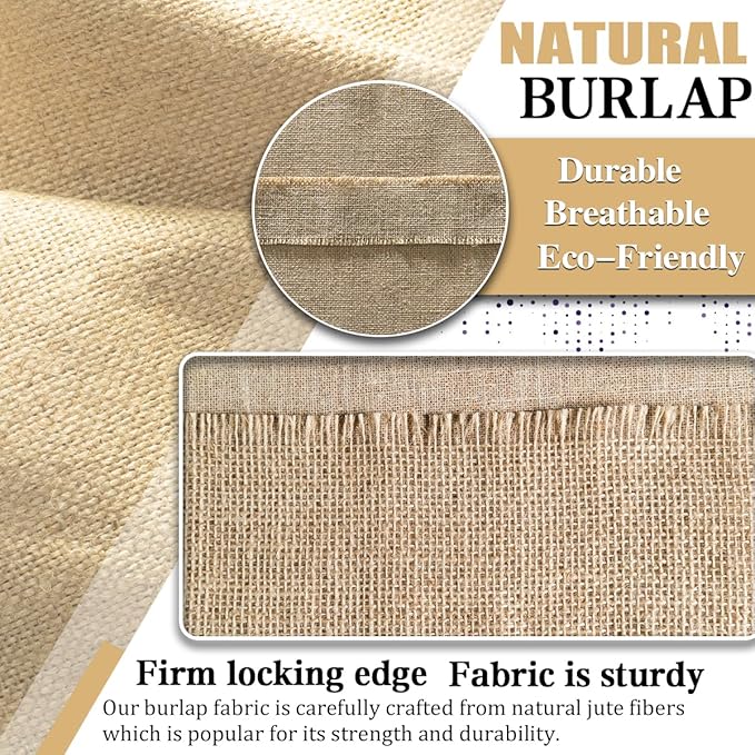 Burlap Fabric Roll, 40" x 30 Feet Burlap Garden Fabric Natural Jute for Decorations, Crafts, Weddings, Table Runner, Landscaping, Plants & Tree Covering
