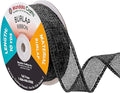 Mandala Crafts Black Burlap Ribbon 1 Inch Wide Jute Ribbons for Crafts - 20 Yds Roll Rustic Burlap Wrap Trim Ribbons for Wreaths Bows Wedding Party Decoration