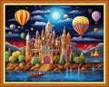 Dimxvean Stamped Cross Stitch Kits,Cross Stitch Kits for Adults Beginners,Embroidery Kits Full Range of Cross Stitch Stamped Kits Needlepoint Kits Cross Stitch Patterns- Balloon Castle 16x20 inch