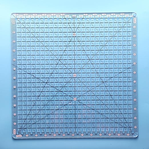 Quilting Ruler, 12.5 x 12.5 Inches, Slotted Design for Precise Fabric Cutting