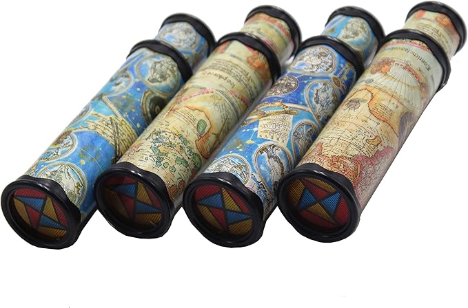 Magic Kaleidoscope, 4 Pack for Kids Adults 3D Mirror Lens Kaleidoscope Party Favors Stretchable Long Classic Kaleidoscope Toy Educational Science Developmental Toy (Two Colors)