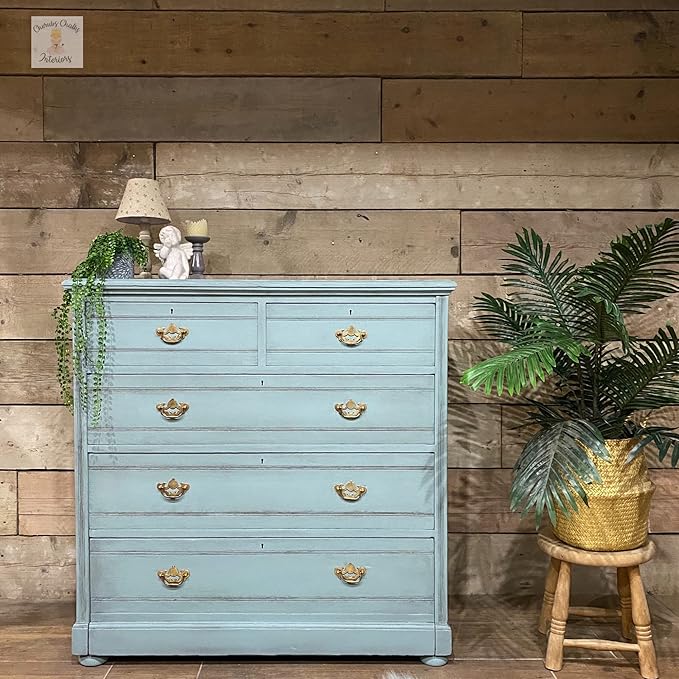 Dixie Belle Paint Company Chalk Finish Furniture Paint - Vintage Duck Egg (8oz) - Matte Light Blue Chic Chalk Mineral DIY Furniture Paint