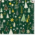 Premium Designer Paper Napkins, 3-Ply 6.5 x 6.5-inches Fold Disposable Decorative Winter Guest Christmas Holly Green Festive New Year Tree Party Lunch Dinner Napkin (20, Festive Green)