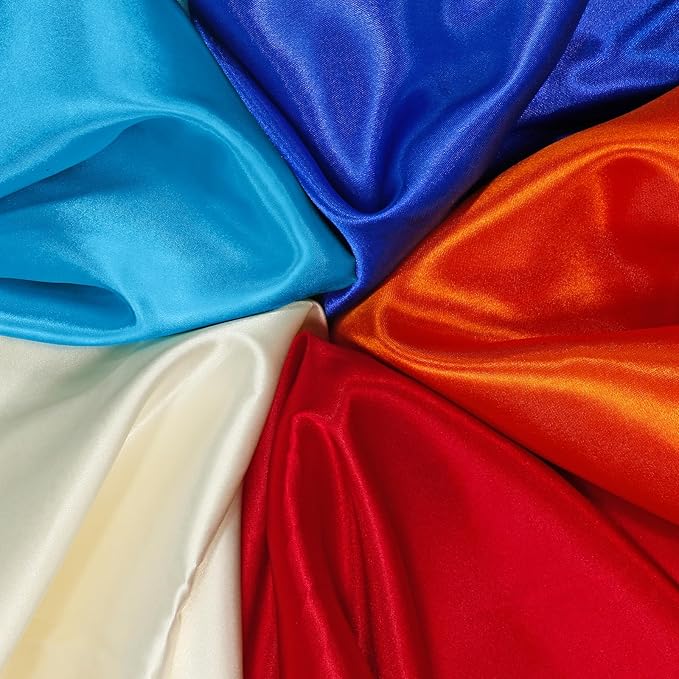 RUDONG M Aqua Blue Satin Fabric by The Yard, 3 Yard x 60 Inch Wide Silky Charmeuse Satin Fabric, Soft Satin Fabric for Wedding Decorations, Bridal Dress, Sewing, Accessories, DIY Crafts