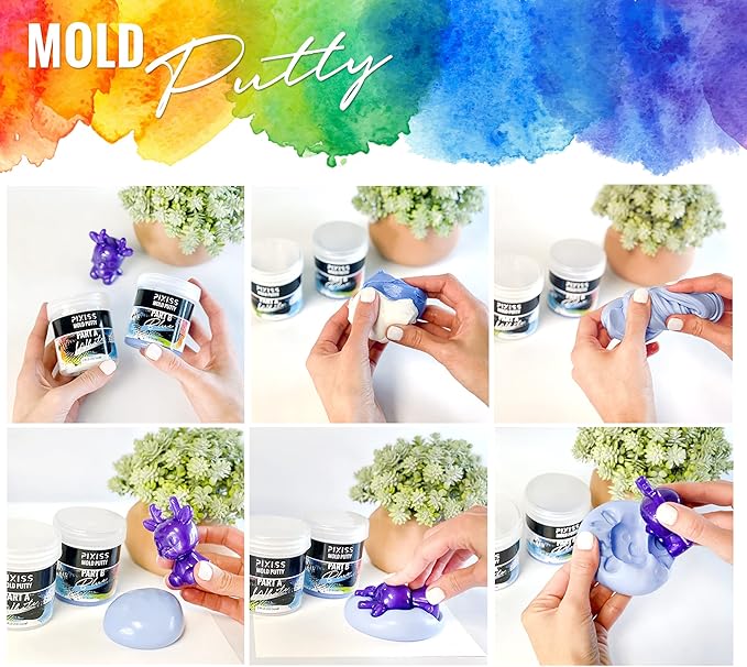 Mold Putty Silicone Mold Making Kit, Super Easy 1:1 Mix Putty, 7/8 Lb (400 Grams), Makes Strong Reusable Silicone