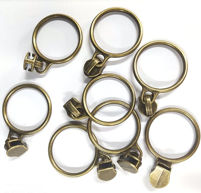 Leekayer #5 Antique Brass Metallic Nylon Coil Zippers by The Yard Bulk 10 Yards Beige Zipper Tape with 25pcs Antique Brass Ring Pull Sliders for DIY Sewing Tailor Craft Bag(Beige)