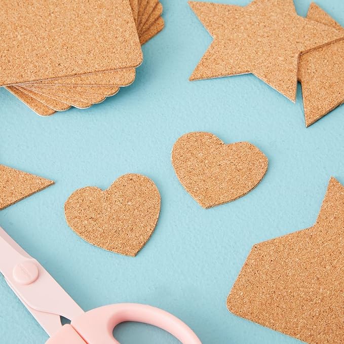 Juvale Square Cork Tiles - 50 Pack, 3.7 x 3.7 in, 1.5 mm Thick, Brown - Adhesive Cork Backing for Coasters & DIY Projects - Craft Supplies for Adults
