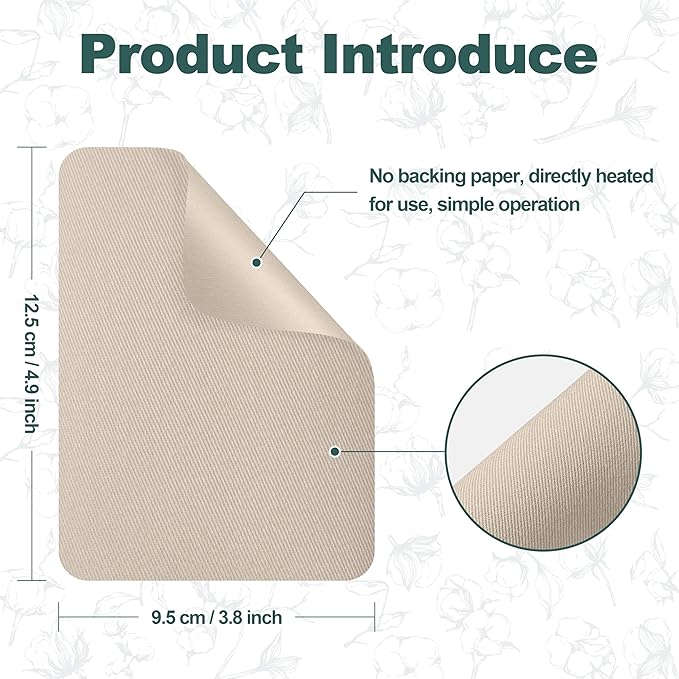 Iron on Patches for Clothes, 8 Pieces Patches for Cloth, 100% Cotton Fabric Patches for Clothing, Bag, Hat Repair, Clothing Repair Decorating Kit 3.7" by 4.9" (9.5 cm x 12.5 cm, Beige)