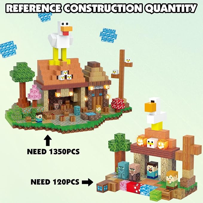 Magnetic Blocks Toy Building Set for Kids 3+, Light Up Magnetic Building Blocks, 3D Construction Build Toys STEM Sensory Magnet Cubes Christmas Birthday Present
