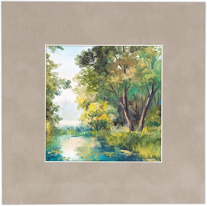 8x10 Mat Bevel Cut for 5.5x8.5 Photos - Acid Free Light Grey Suede Precut Matboard - For Pictures, Photos, Framing - 4-ply Thickness