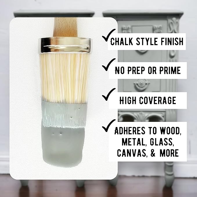Daydream Apothecary Premium Chalk Style Paint for Furniture, Home Décor, Wood, DIY Interior Projects, Quick Dry, No Prep or Prime Needed, Matte Light Grey - 8oz