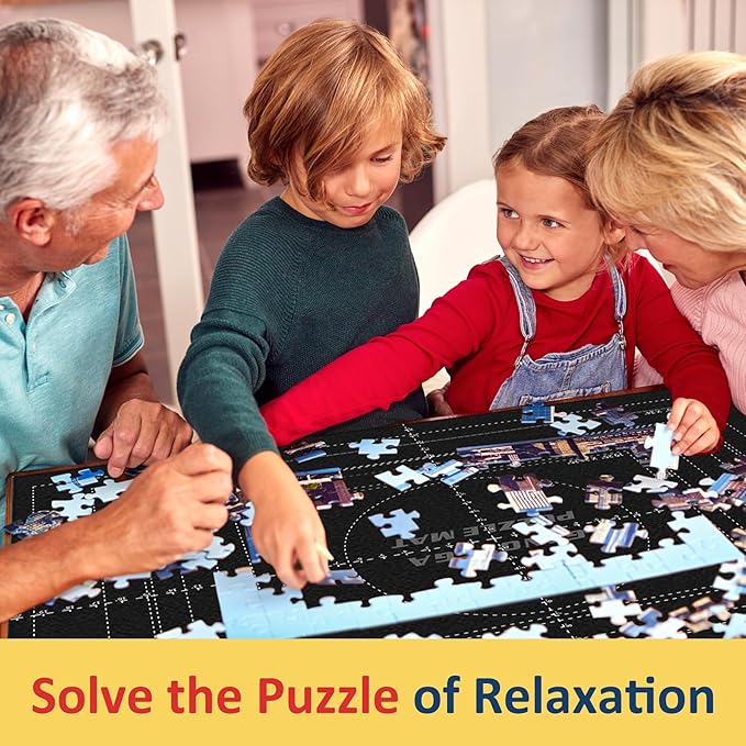Puzzle Mat Roll Up Puzzles Board for Jigsaw Up to 2000, 1500, 1000, 500 Pieces Large Portable Table Saver Mats Puzzle Keeper Cover with Sorter Trays Storage Bag Kit Holder Organizer Pad for Adults