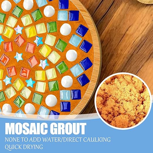 Mosaic Crystal Grout, Mosaics Tile Tools, Mosaic Tile Accessories – Essential for Handmade Grouting and Perfect for DIY Craft Projects (Orange, 4.5oz)