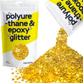 Hemway Glitter for Resin 100g Gold Metallic Crystals for Epoxy Craft Super Chunky Flakes Tumblers Wax Melt