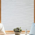 Finnez Frosted Privacy Window Film Static Cling, Non-Adhesive Decorative Cover for Glass Door & Windows, No Glue Removable Clings UV Blocking Waves Design for Home Office 45.2 x 157.4 Inches