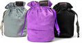 Luck Lab Velvet Drawstring Dice Bag - Set of Three Colors - Dungeons and Dragons Fabric/Standing Cotton Fabric Dice Bags/D&D Dice Pouch/Small Pouch/Velvet Jewelry Bag (Purple, Black, Grey)