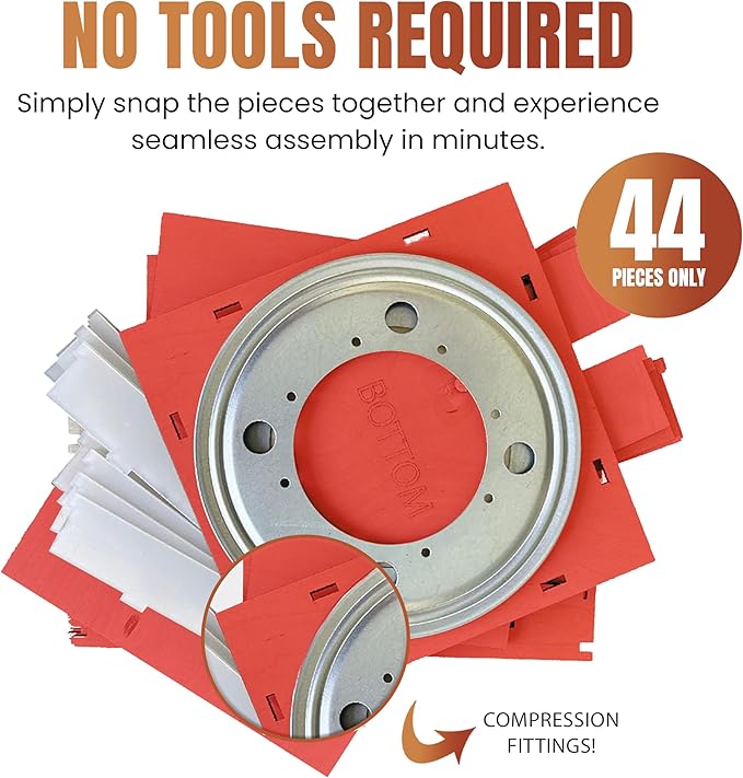 TORCHED DISPLAYS 4-Sided Rotating Display Stand - Craft Shows, Trade Shows, Markets - Small & Medium-Sized Items like Stickers, Postcards, Coasters, Note Pads, Napkins, Easy to Assemble (Red)