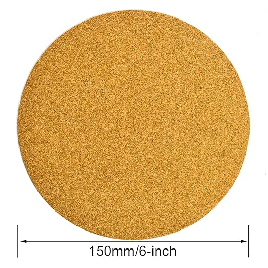 6-Inch No-Hole Hook and Loop Sanding Discs 80-Grit, Random Orbital Sandpaper for Automotive and Woodworking, 100-Pack