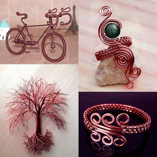 Aluminum Craft Wire, 95 Feet 2.0mm/ 14 Gauge Red Bendable Soft Metal Aluminum Wire Roll Bulk for DIY Crafts Sculpting Jewelry Making