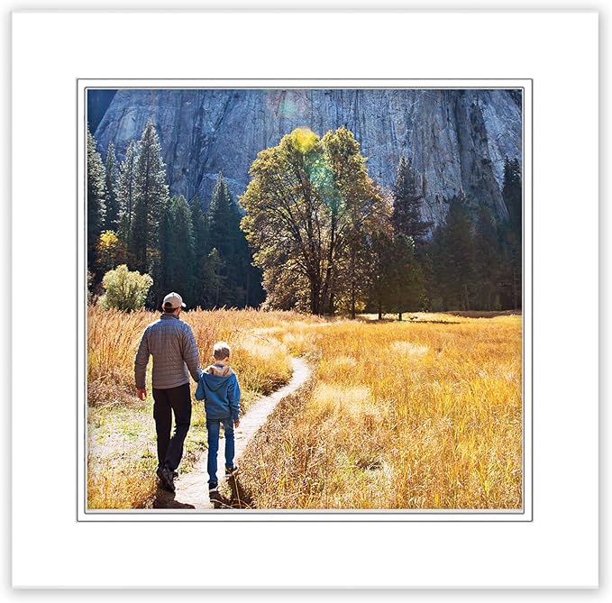20x20 Mat for 8x8 Photo - Precut White on White Double Mat Picture Matboard for Frames Measuring 20 x 20 Inches - Bevel Cut Matte to Display Art Measuring 8 x 8 Inches - Acid Free ONE MAT