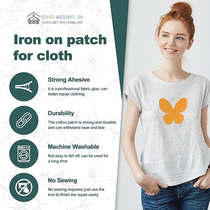 Iron on Patches for Clothes, 8 Pieces Patches for Cloth, 100% Cotton Fabric Patches for Clothing, Bag, Hat Repair, Clothing Repair Decorating Kit 3.7" by 4.9" (9.5 cm x 12.5 cm, Yellow)