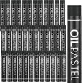 Geyoga 36 Pcs Soft Oil Pastels Bulk Artists Oil Crayons Single Color Creamy Pastels for Art Painting Drawing Blending for Back to School First Day of School Kids Students Artists(Black)