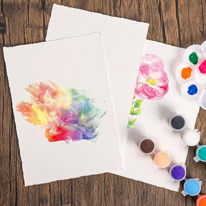 FEITAKE 100% Cotton Watercolor Paper Cold-Press / 140lb (300gsm) / Acid Free Mixed Media Art Drawing Papers - 30Sheets Pack - 6"X8"