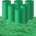 Coopay 600 Pieces Plastic Poker Chips Learning Counters Disks Bingo Chip Counting Discs Markers for Math Practice and Poker Card Game Tokens, Teaching Rewards, 38 mm/ 1.5 Inches (Green)