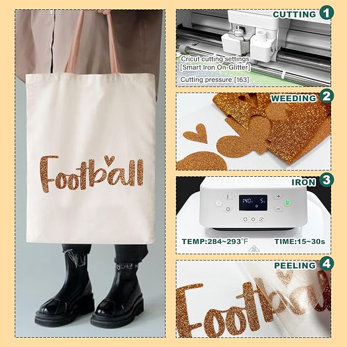 Coffee Orange Glitter HTV Heat Transfer Vinyl, 12" x 5ft lron on Vinyl, for T-Shirt Ironing, Vinyl HTV Easy to Cut and Weed, The Best Choice for DIY Creativity. (Coffee Orange, 12" x5ft)