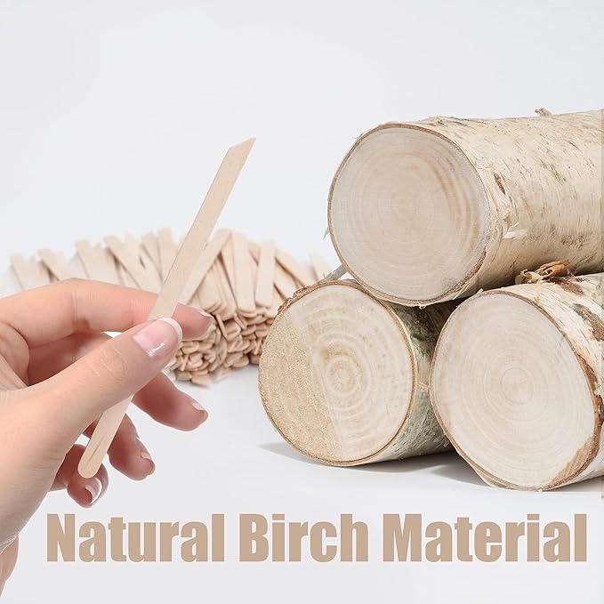 1200Pcs Wooden Wax Sticks Small Waxing Applicator Sticks Wax Spatulas Wood Craft Sticks for Hair Removal and Smooth Skin - Slanted & Round