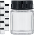 Master Airbrush (Pack of 10) TB-001 Empty 3/4 Ounce (22cc) Glass Jar Bottles with Plastic Lids - Replacement Jars, Paint Storage Bottles - Jars Screw Into Siphon Feed Airbrush Lid Adaptor Assemblies