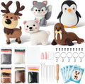WATINC Needle Felting Kit - 5 Set Unique Different Cute Doll Wool Felt Needle Tools Foam Pad Instruction, DIY Home Decoration Craft Party Supplies for Art Work Starter Beginners (Polar Animal)