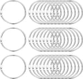 PATIKIL 2" x 2.2" Loose Leaf Binder Rings, 30 Pcs Metal Book Rings Nickel Keychain Ring for Paper Index Cards Flash Card Notebook Rings Office Home Book Binder, Silver Tone